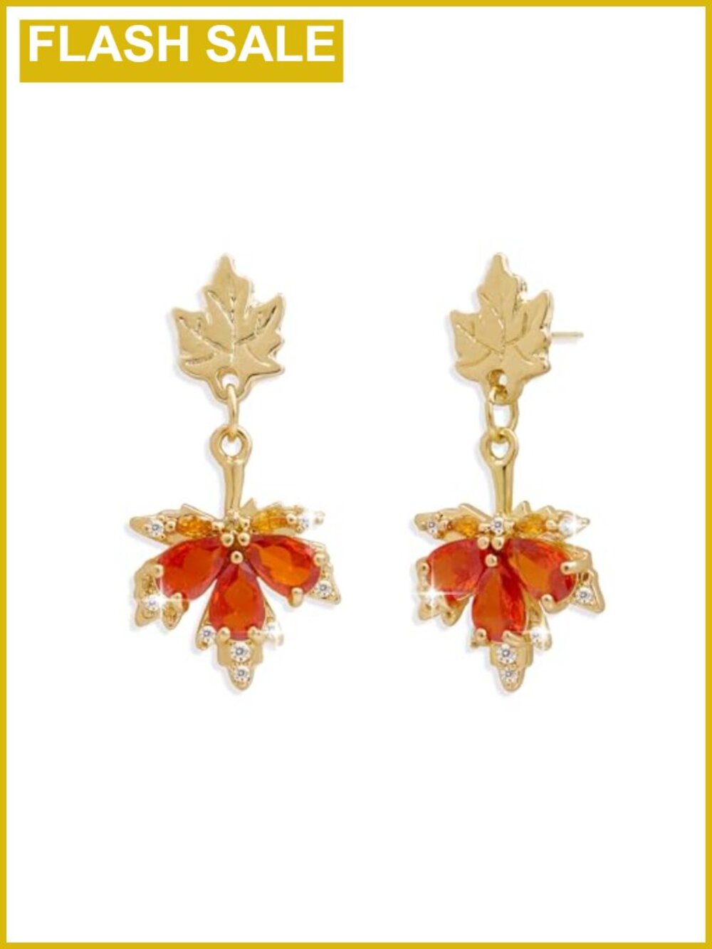 Dainty Sterling Silver Maple Leaf Dangle Drop Stud Earrings Hypoallergenic